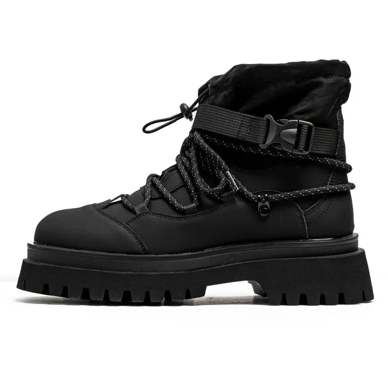 Fipatbu Men's Boots Fashion Designer High Top  Non Slip Height Increased Round Toe Winter Work Breathable Walking Botas Hombre