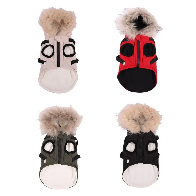 UBBT Winter Pet Dog Harness Jacket Doggie Fleece Coat Warm Dog Clothes Hoodie Hooded Coat Pet Warm Clothing For Small Large Dogs