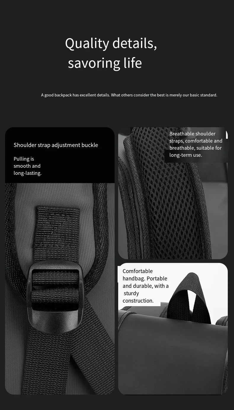New Fashionable Backpack, Trendy Simple Casual Bag, Solid Color Business Travel Bag, Large Capacity Laptop Bag, Unisex Student School Bag, Multi-Functional Storage Bag