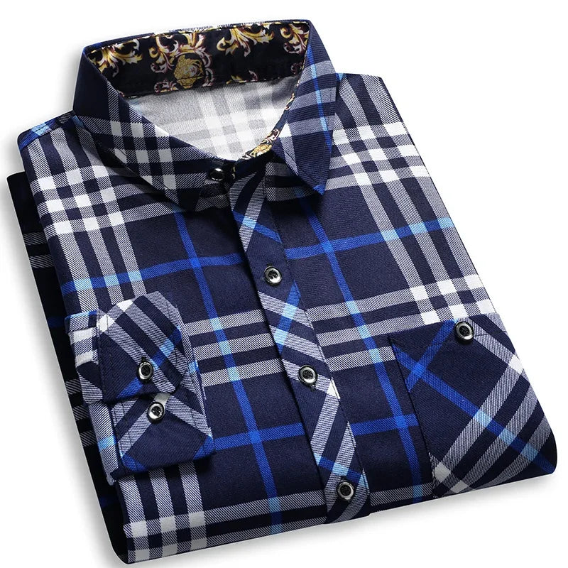 2025 Men's Striped Long Sleeve Shirt Business Casual Fashion Comfortable Non Ironing Four Seasons Versatile Top