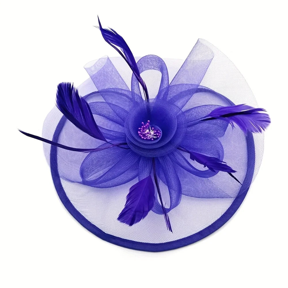 Fascinators Hats For Women Tea Party Hats 1950s Kentucky Derby Hats Feather Hair Clip For Bride Wedding Party Birdcage Veil Head