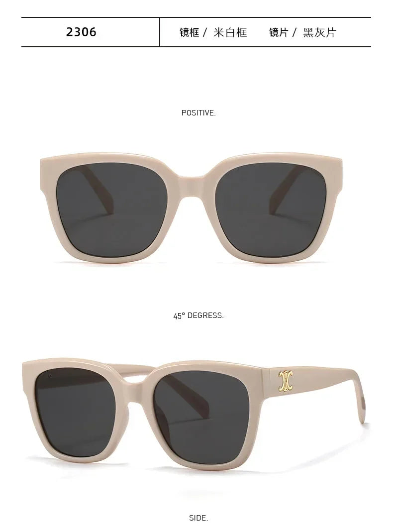 Man Summer 2025 new sunglasses high-end square slimming Facebook same style sunglasses anti UV simple women's version
