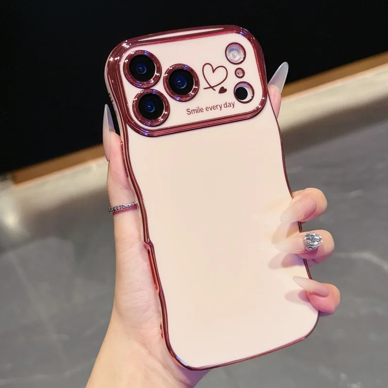 Side Love Electroplating Case For iPhone 17 Pro Max 17 Air 16 15 14 Plus 13 12 11 Pro Max 17Pro Max Cover Lens Shockproof Bumper