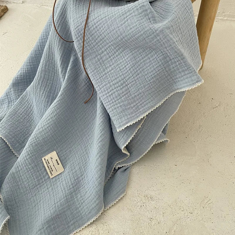 2-3 Layers Baby Blankets Bear Dots Print Cotton Gauze Muslin Swaddle Wrap Newborn Infant Bedding Sleeping Receving Blanket