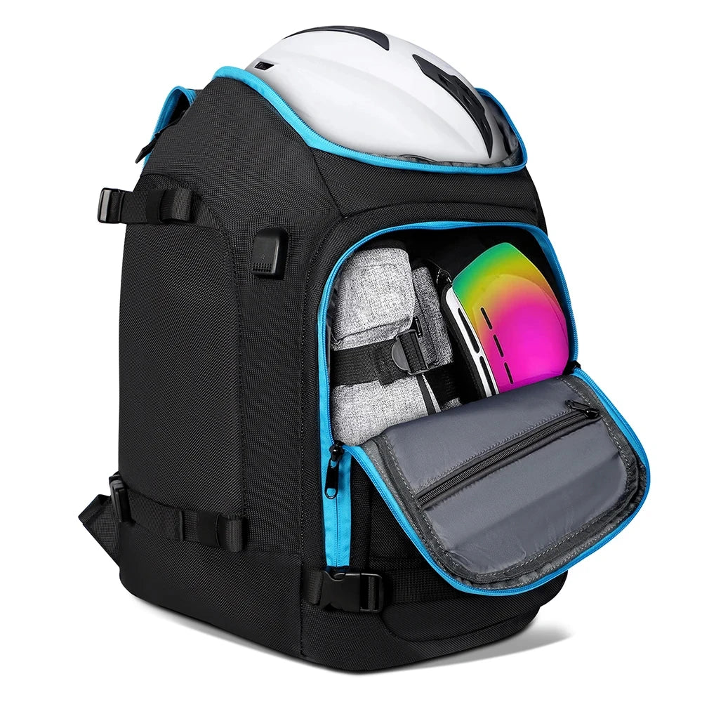 Ski Backpack Ski Boot Bag Lightweight Skiing Snowboarding Storage Bag Waterproof Ski Helmets Gloves Bag Outdoor Sports Supplies