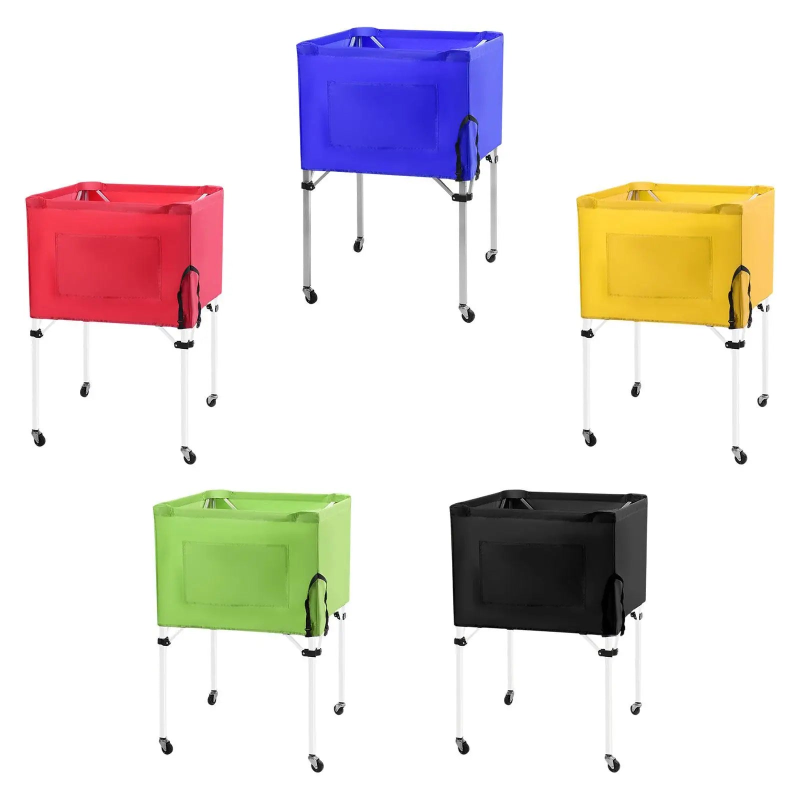 Ball Storage Bin Multipurpose Rolling Sports Ball Cart Sports Equipment Organizer for Volleyball Basketball Gym Indoor Football