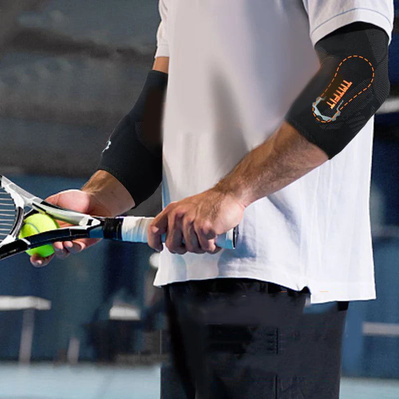 Sports Elbow Pads with Silicone Massage Tennis Arm Joint Sleeves Outdoor Basketball Arm Protectors Fitness Sport Protective Gear