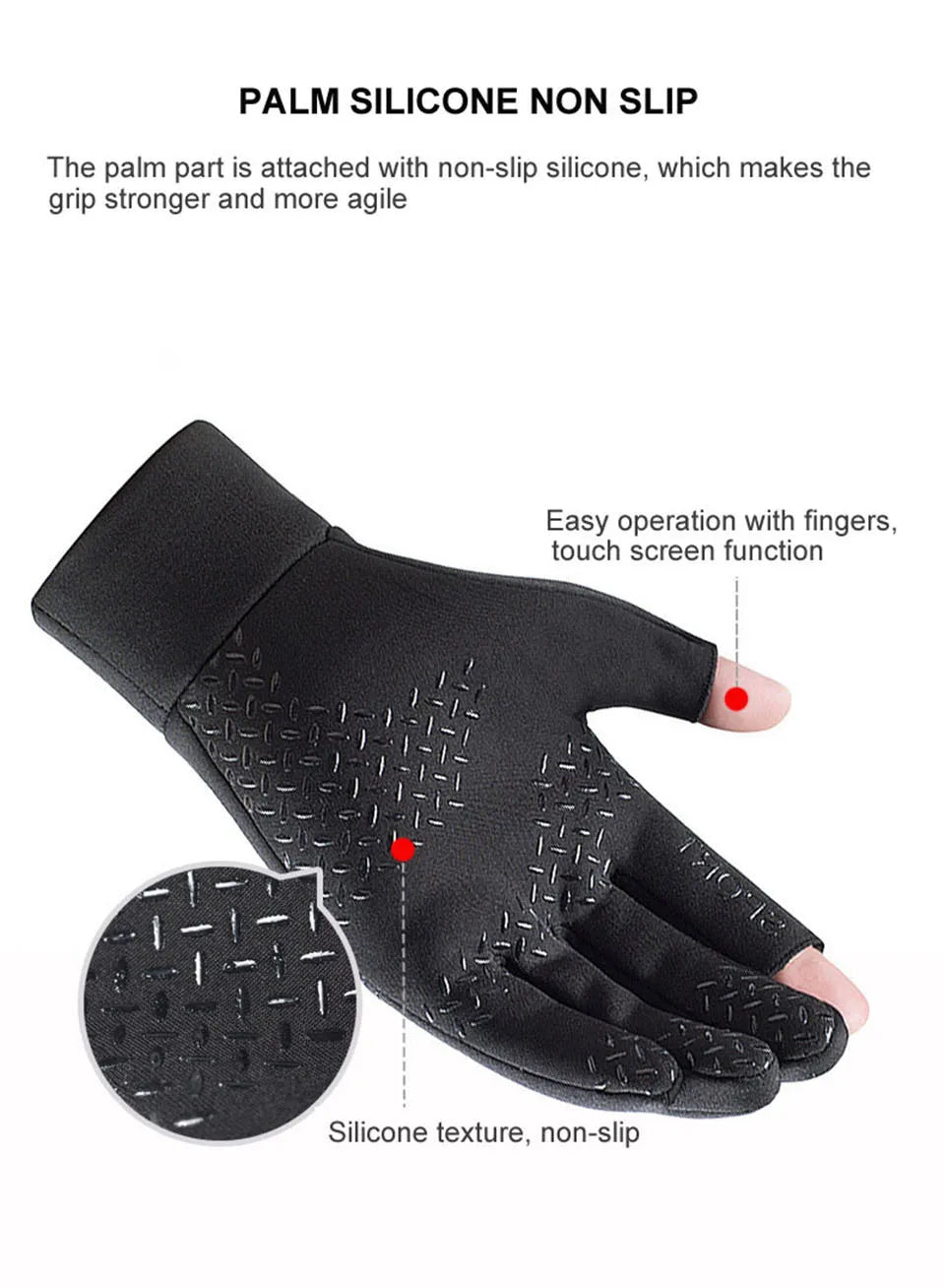 GTUBIKE Winter Men's Women's Warm Gloves Windproof Waterproof Touchscreen Gloves Outdoor Sports Running Fishing Cycling Glove