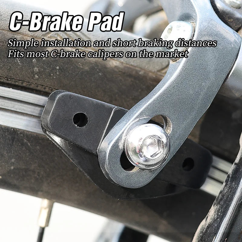 LEBYCLE Road Bicycle Cycling Braking C-Brake Pads Blocks Holders Durable Rubber Shoes 50mm Caliper Pads