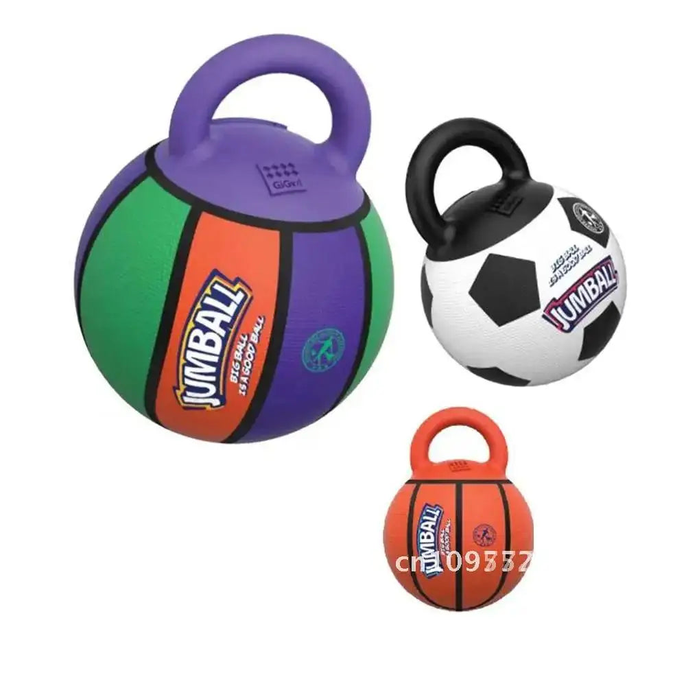 Pet Toy Toy Ball Bite-Resistant Basketball Rubber Handle Indestructible, Small and Dog Ball Game Interactive Training Large Dog