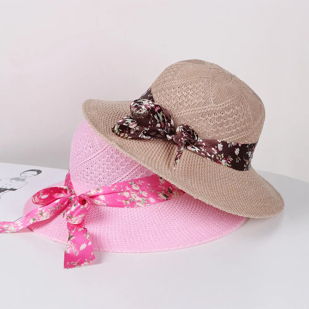 Summer Hats For Women Sun Hat Beach Ladies Fashion Ribbon Fisherman's hat Lady Casual Sun Hats For Women Straw Hat