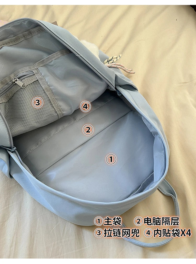 Women's Backpack Daily Travel Female Multi-pocket Casual Woman Man Travel Bag Schoolbag for Teenage Girl Boy Laptop Knapsack