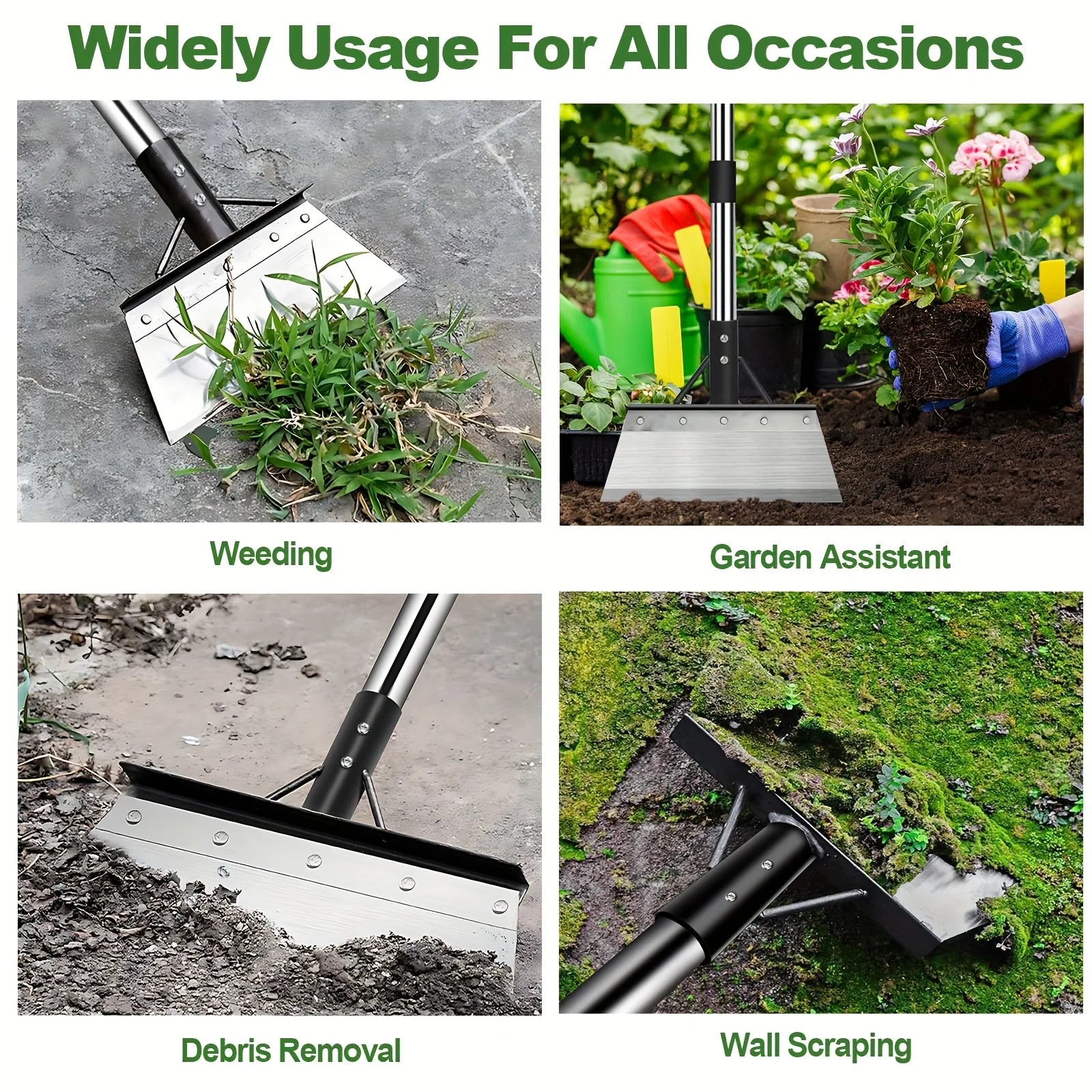 Heavy-Duty Steel Garden Shovel: Weeder, Edger, Digger & Scraper. Durable All-in-One Tool for Lawn & Ice.