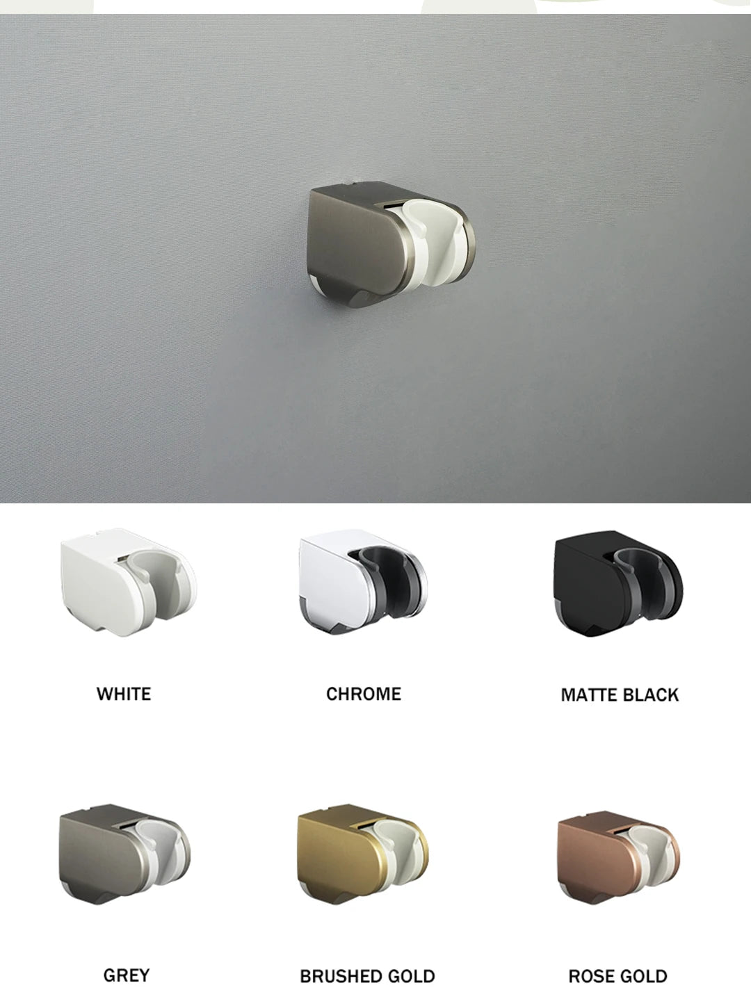 Bathroom Accessories ABS Adjustable Handheld Shower Bracket Wall Mount Chrome/Brushed Gold/White/Rose Gold/Grey/Matte Black