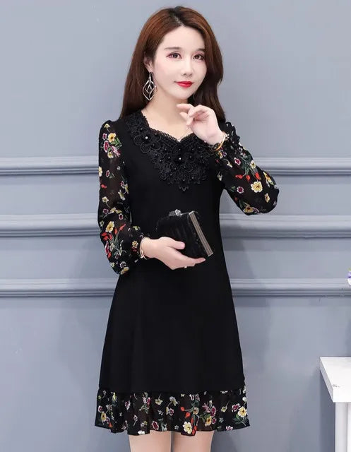 Floral Dresses For Women Flower Elegant And Beautiful On Sale Clearance Party Spring Autumn 2025 Loose Woman Long Sleeve Dress