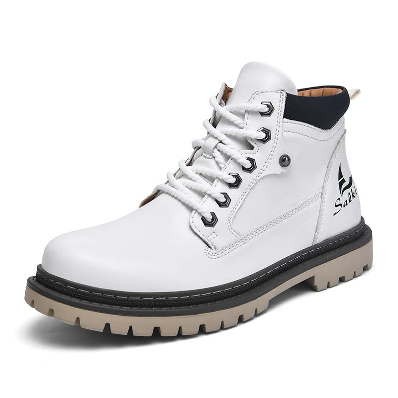 Handmade Men Boots Ankle Winter Leather Shoes Autumn Outdoor Hiking Boots Sneakers Hombres Botas High Top Footwear Anti Slip