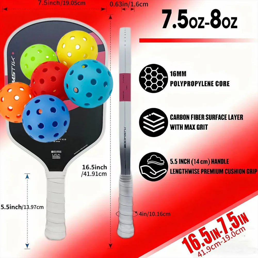 USAPA Approved Pickleball Paddle 16mm LABS Project Elongated Boom Core Racket Pure Foam Construction for Power And Spin