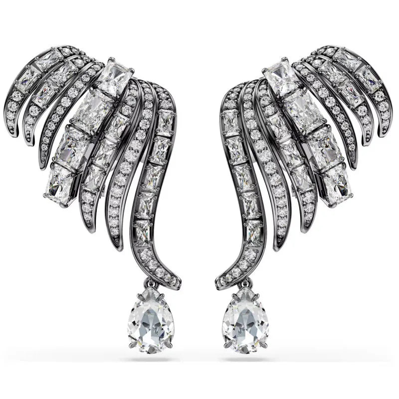 High Quality Earrings 2025 New Trend Fine Jewelry Charm Purple Butterfly White Blue Geometric Crystal Fashion Women's Ear Clip
