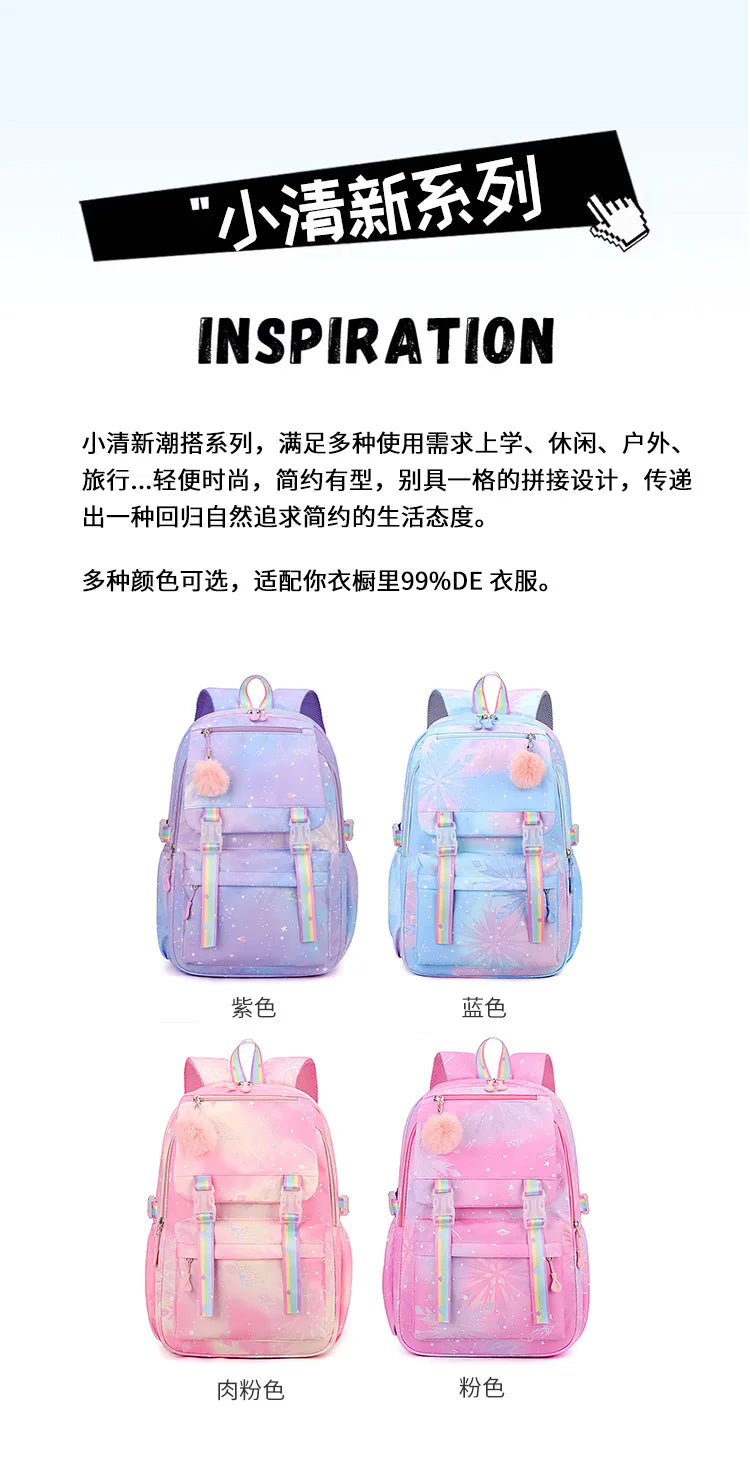 Backpack 2025 Cute Pink Backpacks for Girl Boy Fashion Casual Students Schoolbag Custom printed patterns are available.