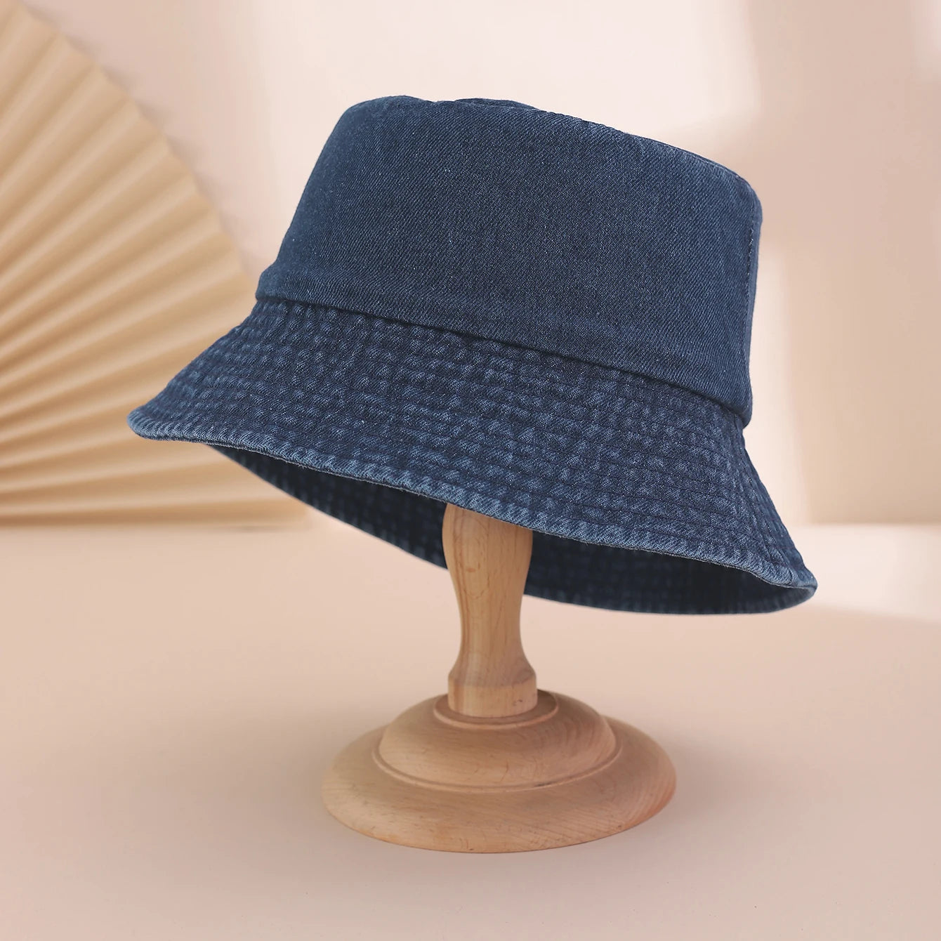 Hong Kong-style simple solid-color washed polished large-brimmed fisherman's hat, casual and versatile flat-topped basin hat