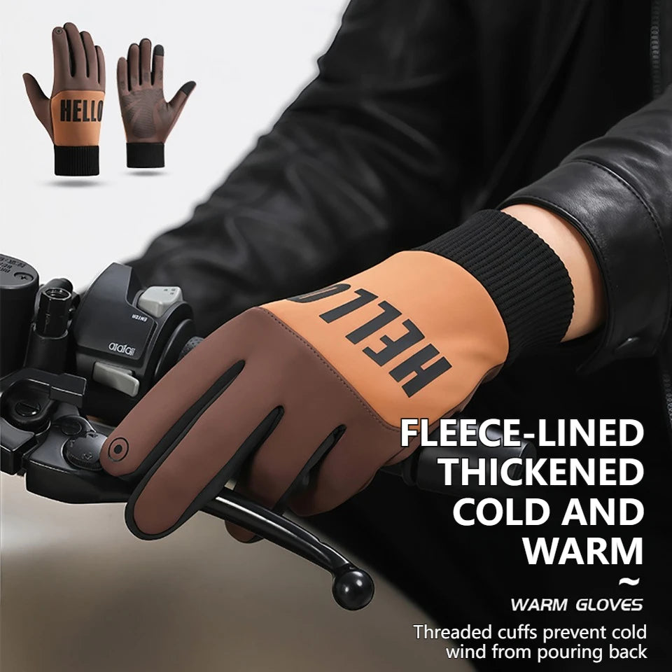 WALK FISH Fishing Gloves Keep Warm Winter Fleece-lined Thickened Windproof Waterproof Touch Screen Sports Running Drive Outdoor