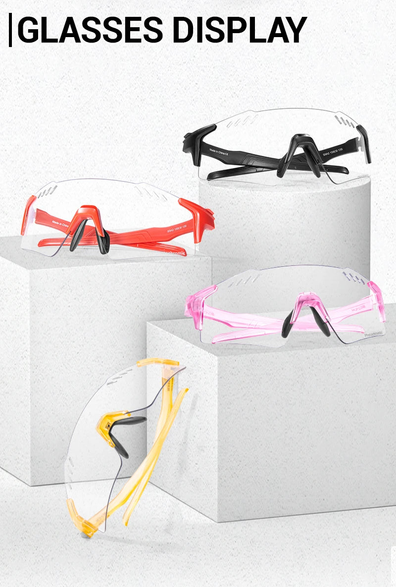 SCVCN Photochromic bike Cycling glasses UV400 Bicycle riding Eyewear Sports MTB Outdoor Sports Golf Camping Driving Eyepieces