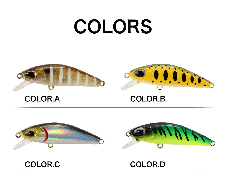 5.5cm 6.5g Slow Sinking Minnow Fishing Lures Artificial Bait Trolling Jerkbait Trout Bass Bait Pike Fishing Equipment