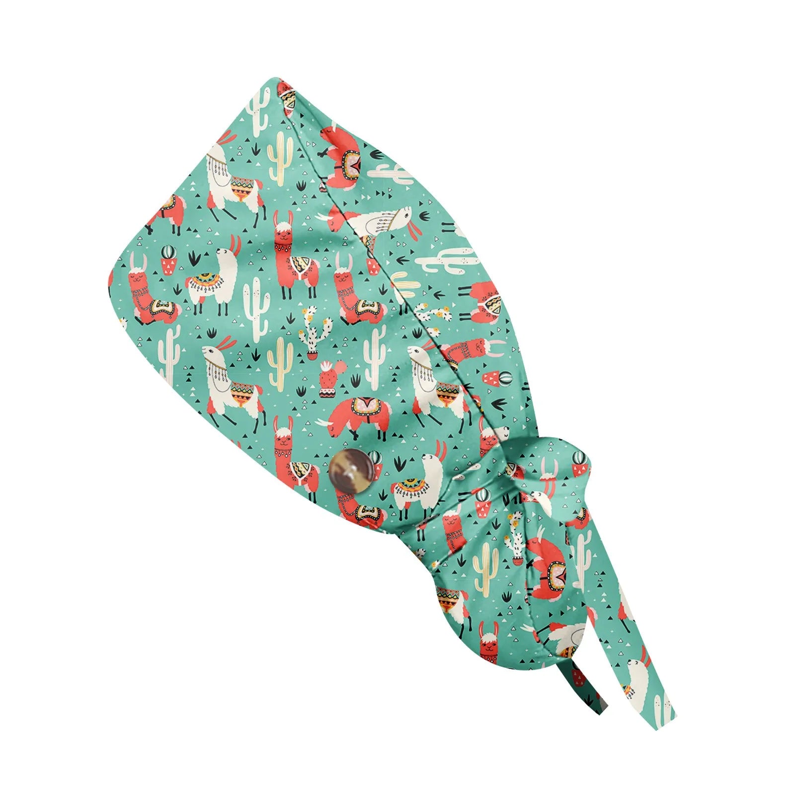 Long Hair Work Hat Fashion Cartoon Print Adjustable Work Cap Beauty Salon Nursing Cap Female Surgical Hat Scrub Caps Acces