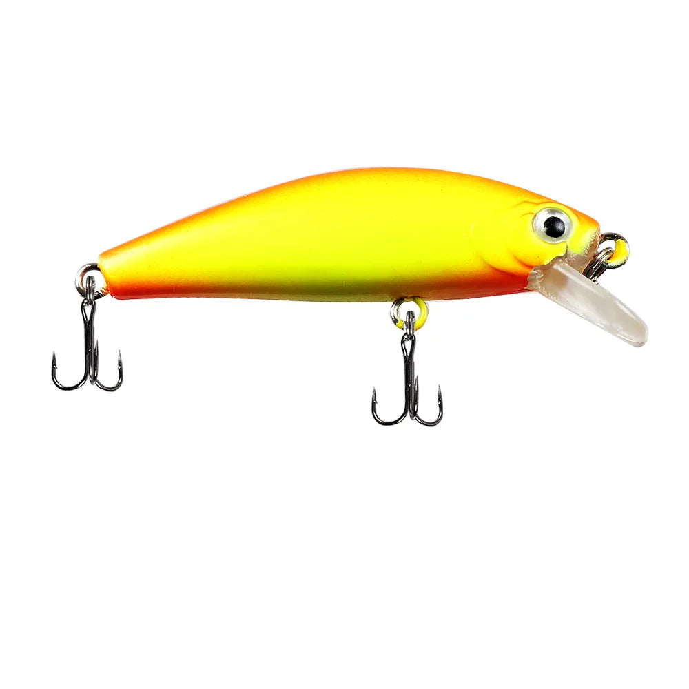Fishing Lure 6.5g/5cm Sinking Minnow Peacock Bass Fishing Bait with 2 Trible Hook