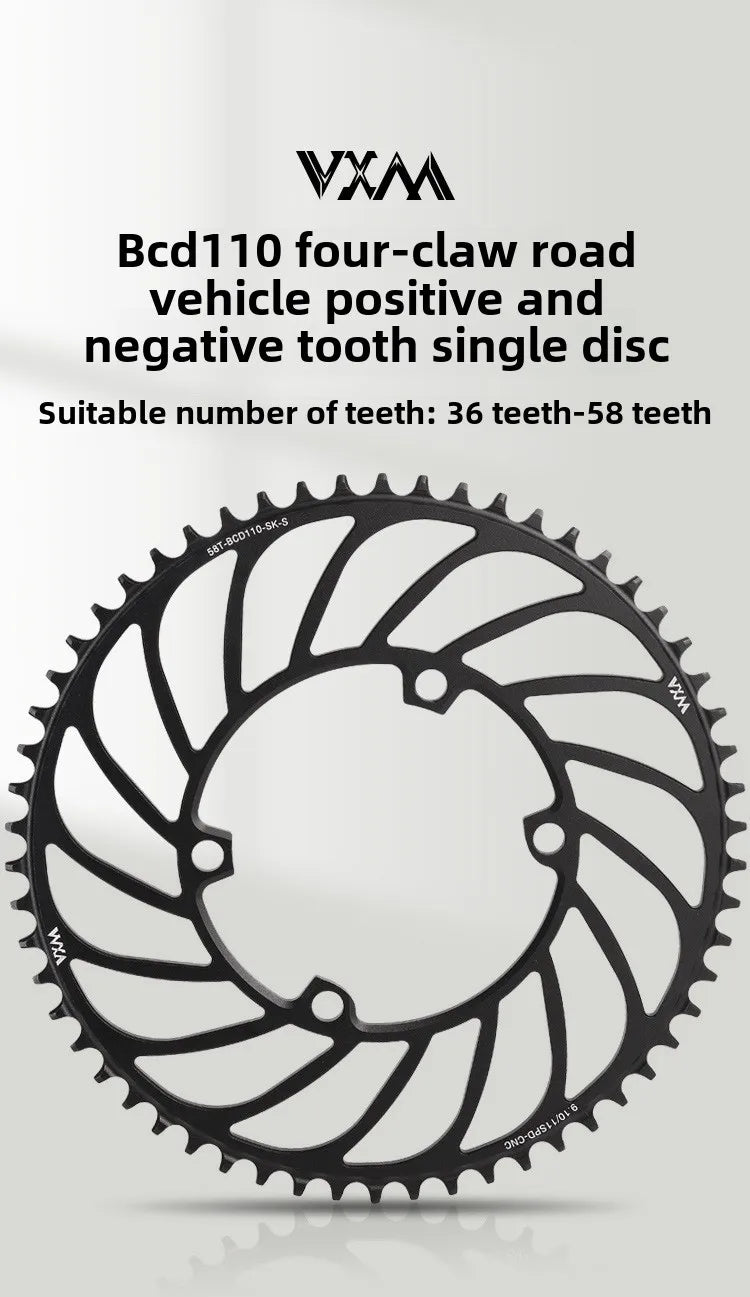 Road bike 110BCD Universal 4 hole claw plus minus teeth single speed disc36T 38 40 42 50T 58T sprocket bycicle parts accesories