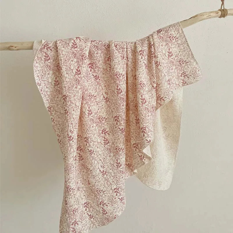 2-3 Layers Baby Blankets Bear Dots Print Cotton Gauze Muslin Swaddle Wrap Newborn Infant Bedding Sleeping Receving Blanket