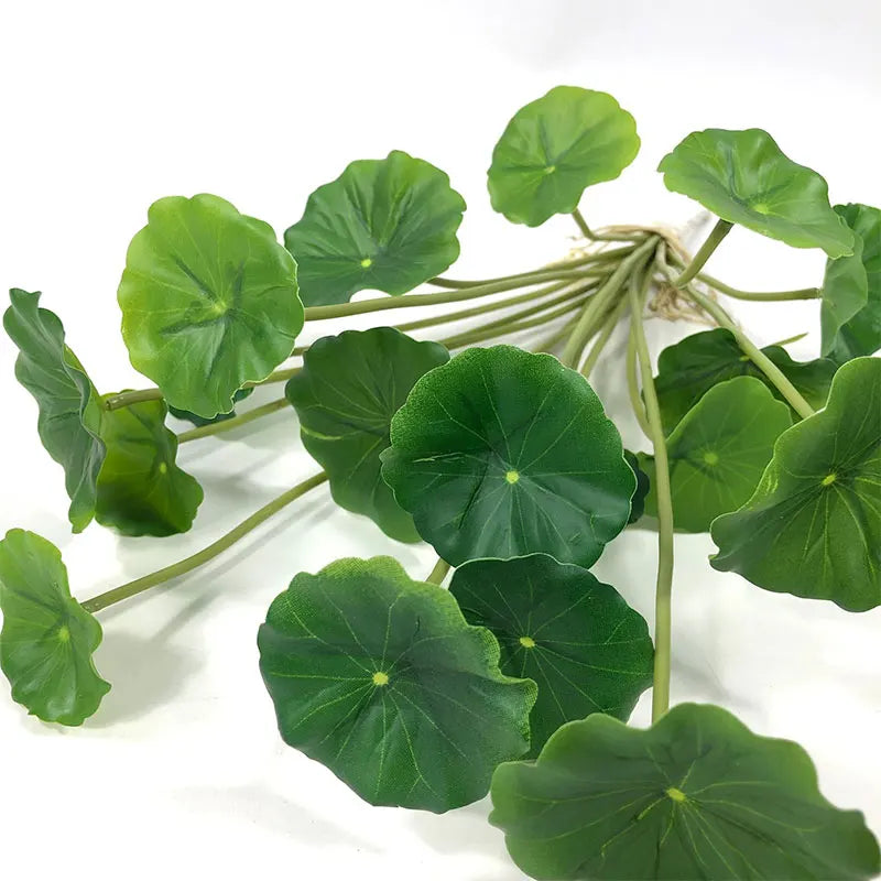 Dlight Decor 37cm Lotus Eucalyptus Leaf Plant with Copper Accents for Home and Office Decor