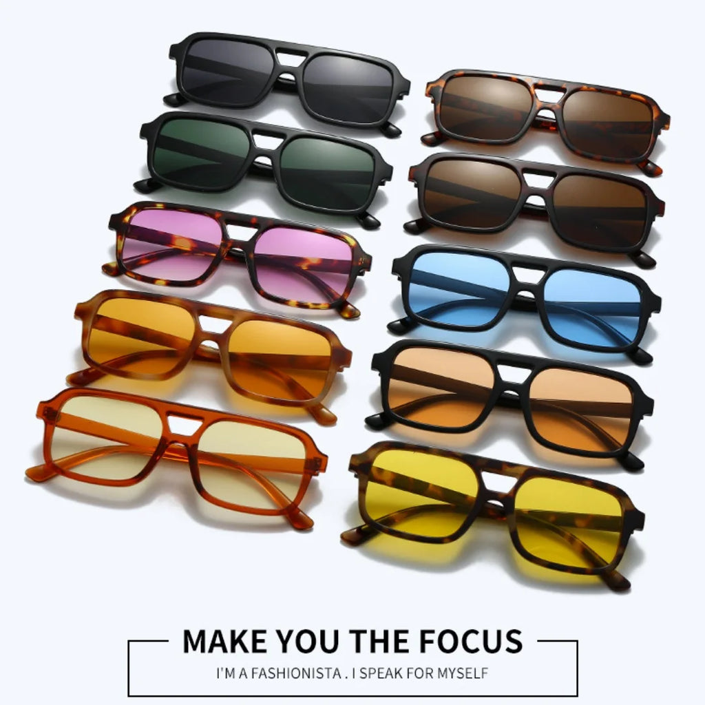 Men Driving Sunglasses Trendy Square Sunglasses Large Frame Yellow Lens Night Vision Glasses Women Retro Sun Glasses Anti Uv400