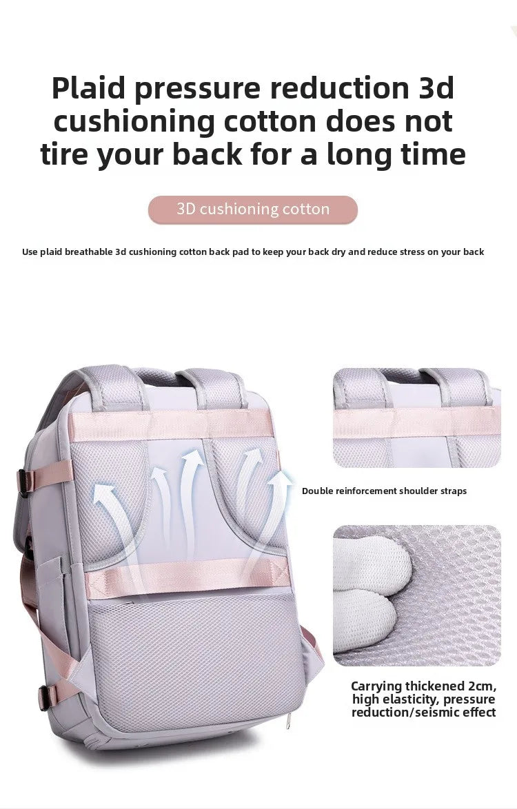 Travel Double-shoulder Backpack. Large Capacity and Multifunctional. Suitable for Ladies and Male Students. Travel Bag