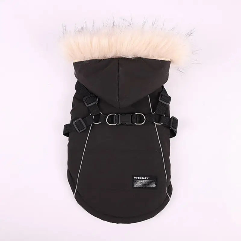 UBBT Winter Pet Dog Harness Jacket Doggie Fleece Coat Warm Dog Clothes Hoodie Hooded Coat Pet Warm Clothing For Small Large Dogs