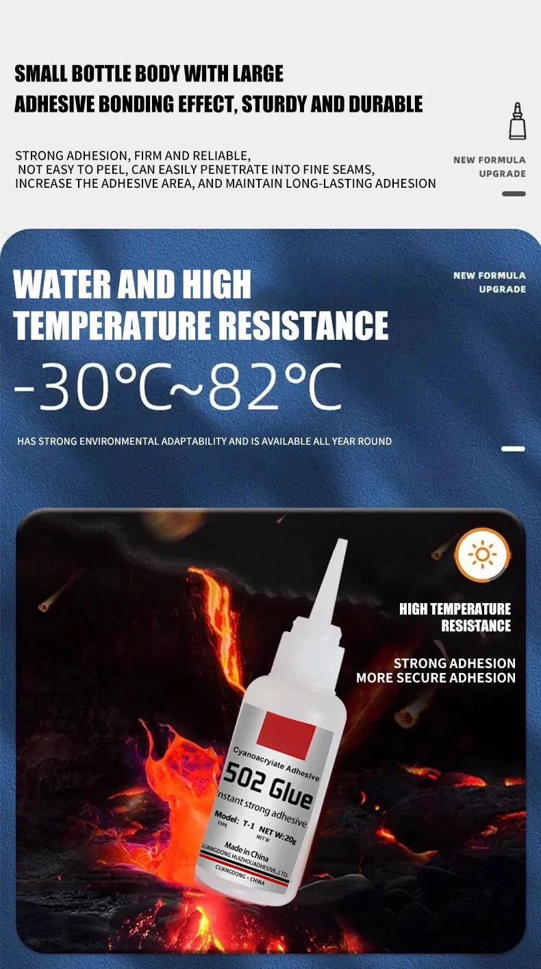 JXVX 1-5pcs 502 Super Glue Instant Quick-drying Cyanoacrylate Adhesive Leather Rubber Wood Metal Strong Bond Liquid Glue Tool