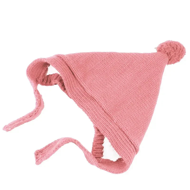 Knitted Kids' Hats for Fall and Winter - Cashmere Caps for Boys and Girls with Pointed Ears Design