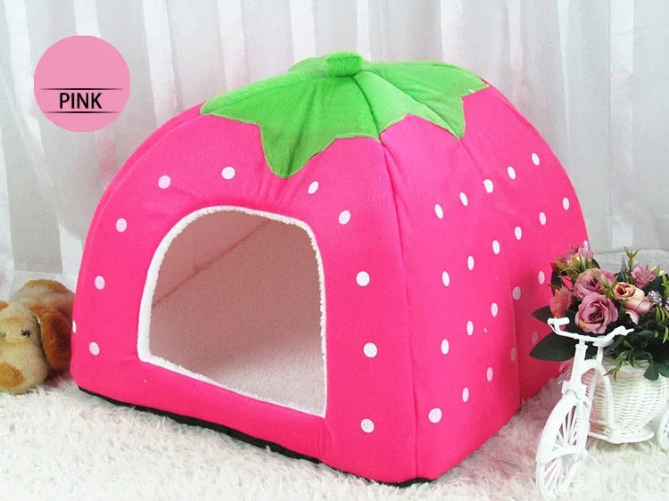 Strawberry Shape Cat Bed House Kennel Nest Sleeping Bag Puppy Pet For Small Dogs Sofa Mat Cushion Cat Pet Supplies Cama Gato