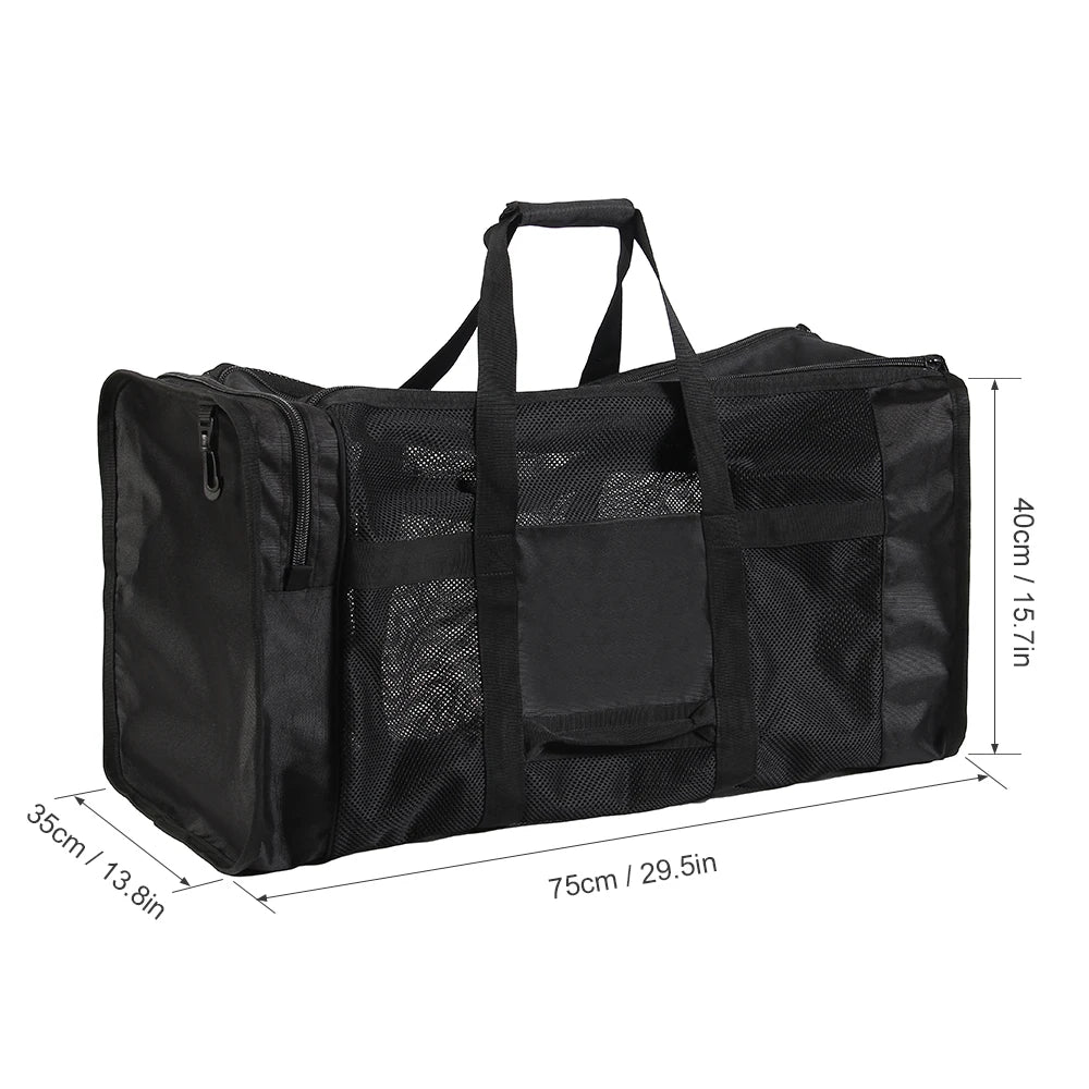 100L Mesh Duffle Gear Bag for Scuba Diving Snorkeling Swimming Beach and Sports Equipment