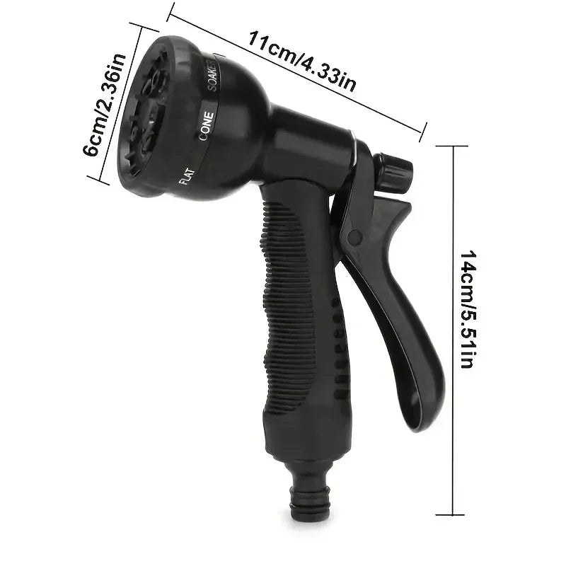 Garden Water Pipe 7.5-37.5 Meters Irrigation Retractable Hose, 8-Function Cleaning Water Gun, Garden Hose, Irrigation Supplies