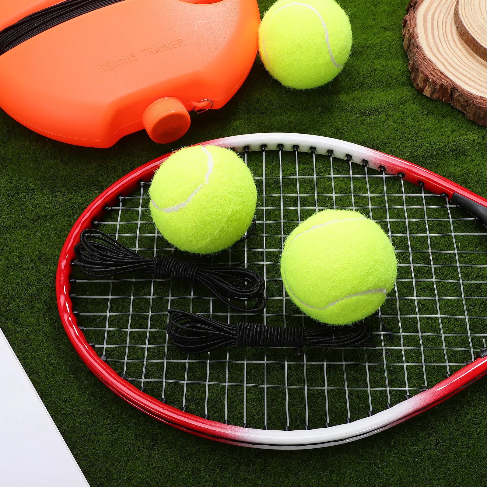 1Set Tennis Solo Practice Set Rebound Training Equipment for Beginners Self Training Outdoor Indoor Use Strong Base