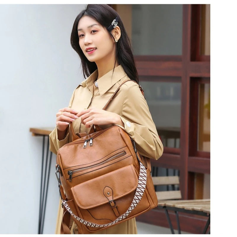 Backpack Purse for Women Purse Travel Backpack Fashion Designer Ladies Shoulder Bags  PU Leather Fashion Anti-theft Rucksack