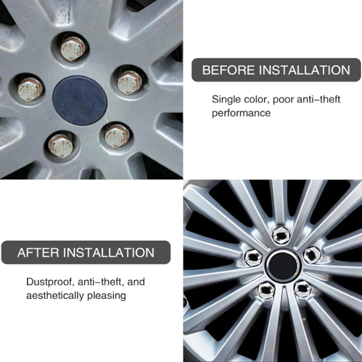 20pcs Automotive Wheel Nut Stud Cover Protective Cover Automotive Tire 17/19/21mm Automotive Wheel Nut Cover Accessories