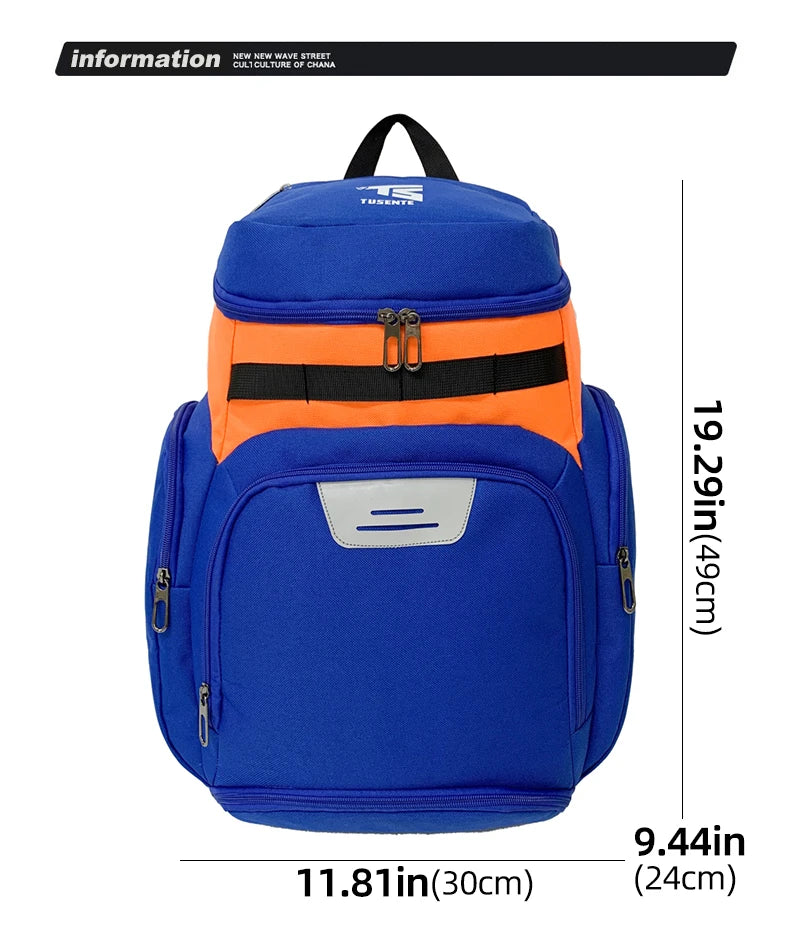 Basketball Soccer Backpack with Shoes Pocket  Outdoor Sports Training Commuting Bag Gym Fitness Bag College Laptop Schoolbag Men