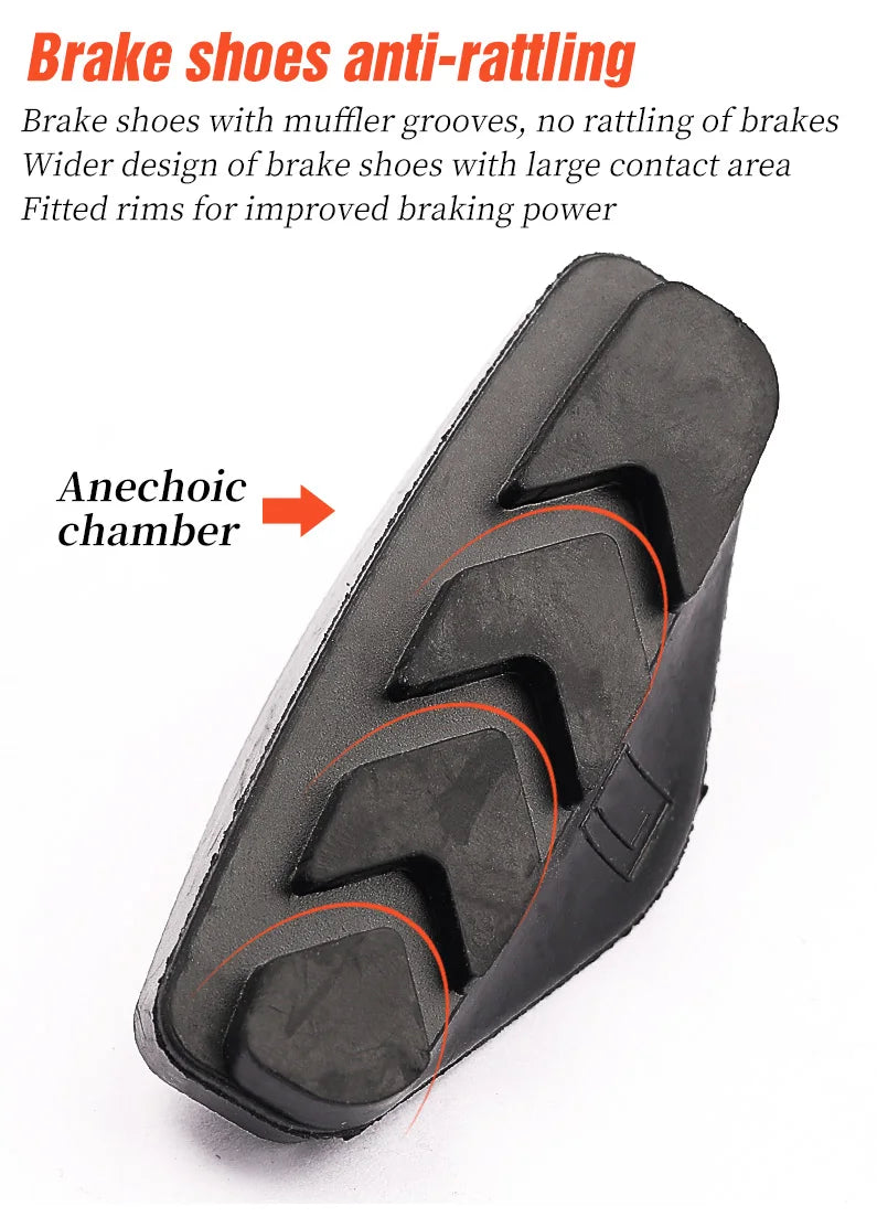LEBYCLE Road Bicycle Cycling Braking C-Brake Pads Blocks Holders Durable Rubber Shoes 50mm Caliper Pads