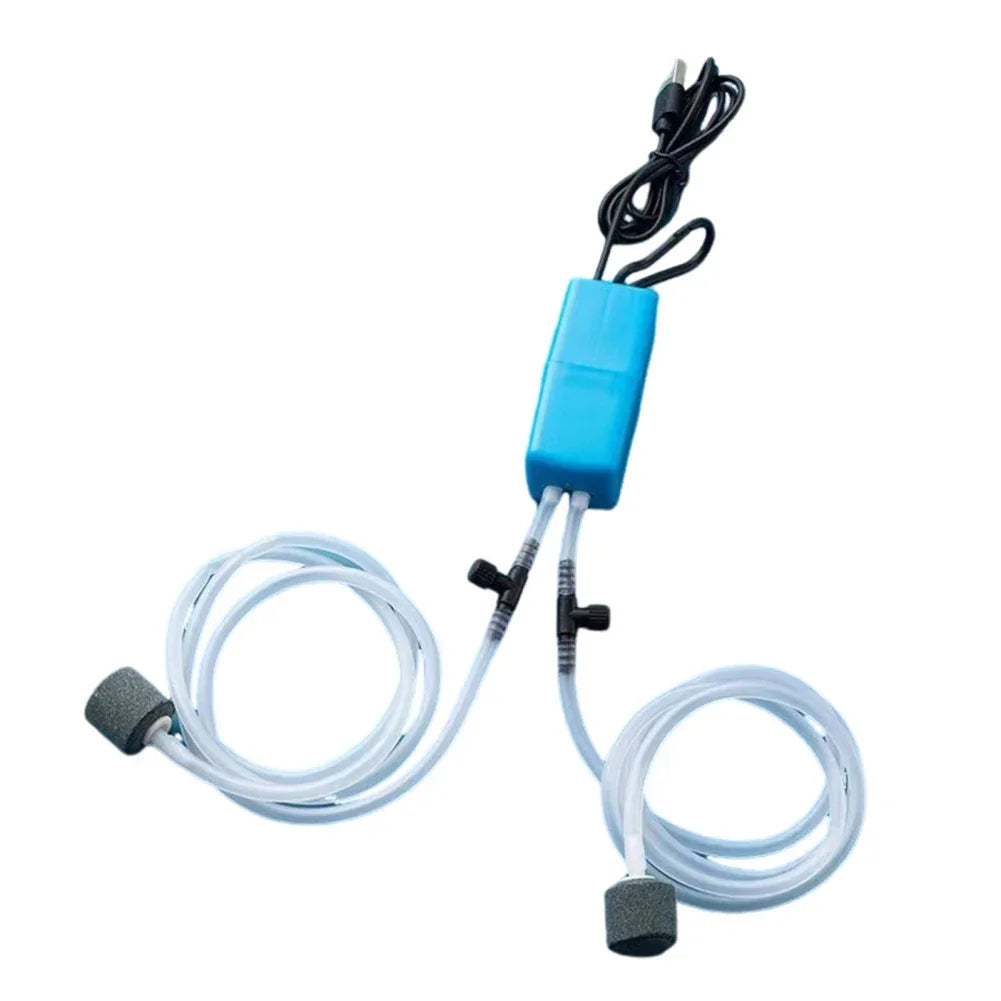 Mini Aquarium Air Pump Kit Oxygen Pump with Air Stone,Silent High Energy Efficient,USB Aquarium Filter, Fishing Tank Accessories