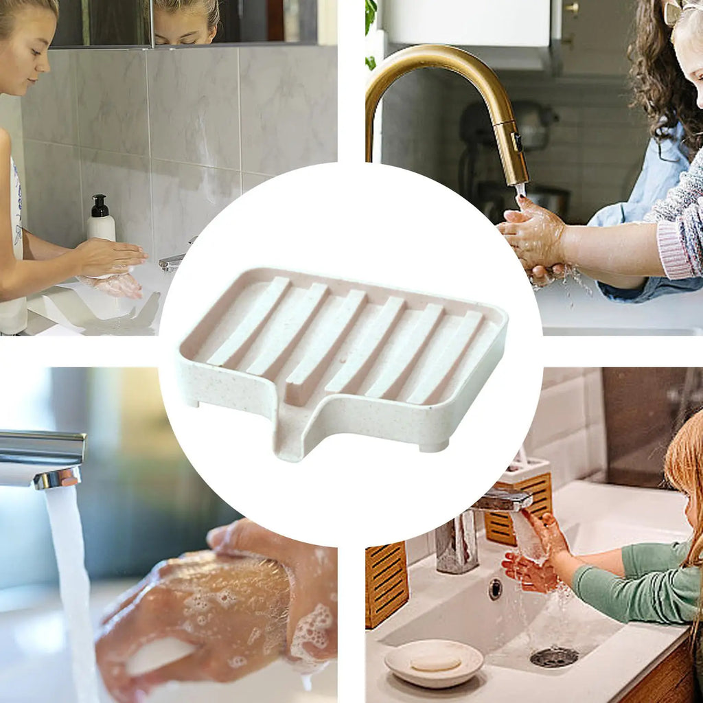 Bathroom Draining Soap Tray with Drain Shower Soap Storage Containers Toilet Draining Soap Storage Box for Home Kitchen