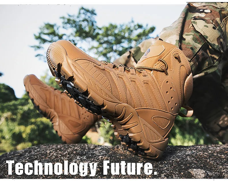 Fashion Men's Boots Comfortable High-top Boots Outdoor Non-slip Hiking Boots Lightweight Men Desert Boots Motorcycle Boots