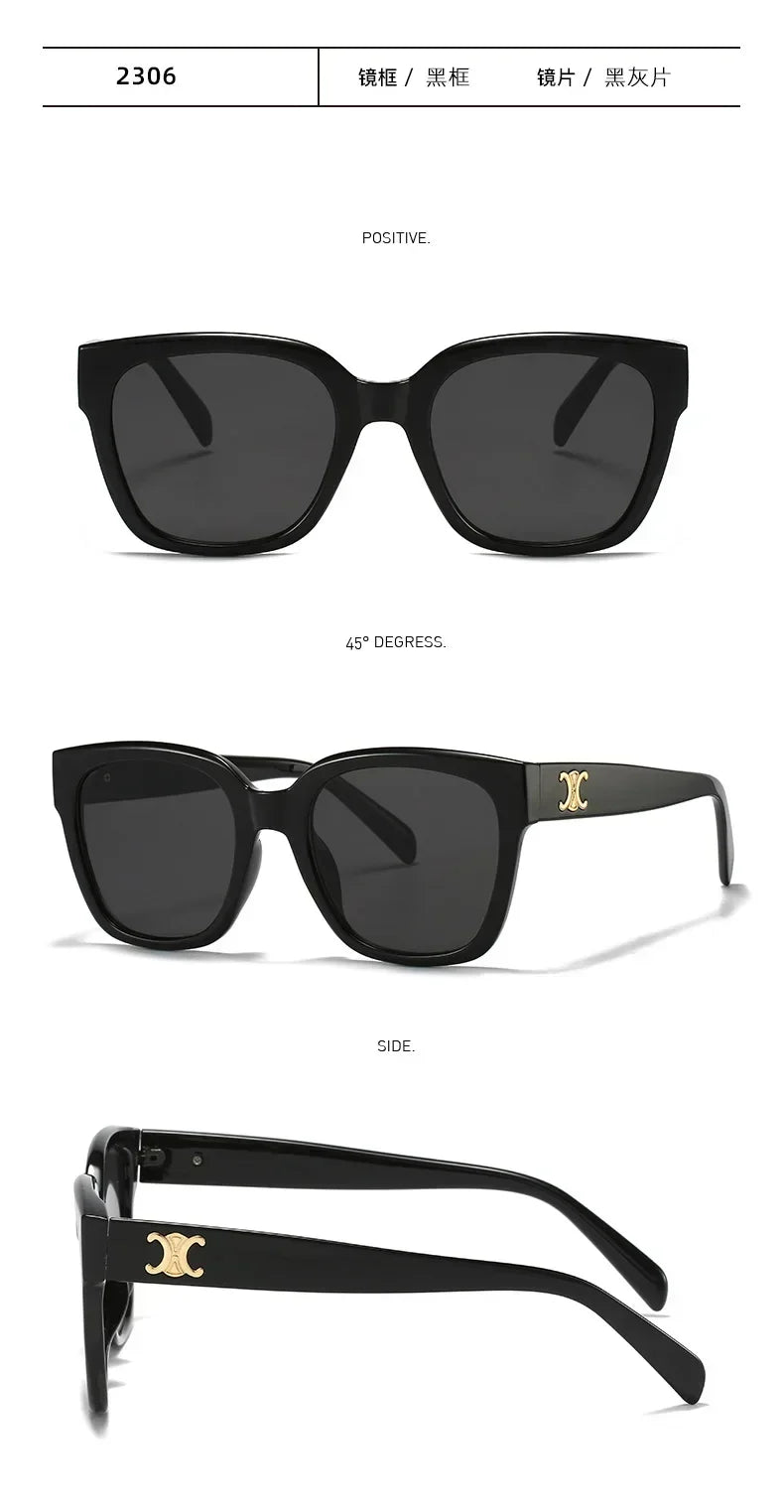 Man Summer 2025 new sunglasses high-end square slimming Facebook same style sunglasses anti UV simple women's version