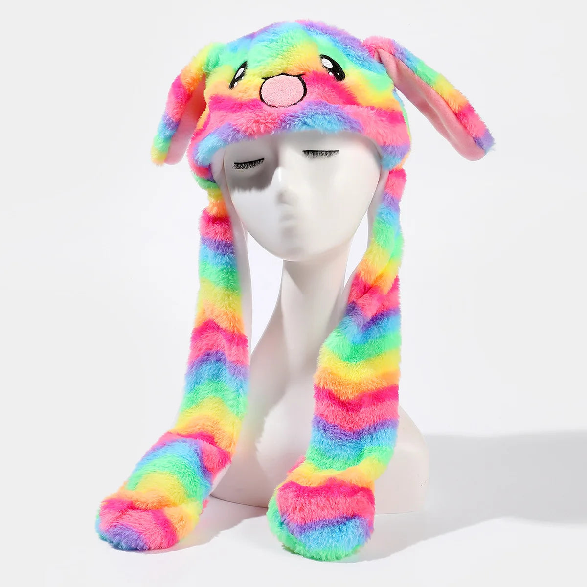 2023 New Halloween Men's and Women's Rabbit Hats Plush Ears Activity Hats Airbag Hats Halloween Christmas Ball Hats